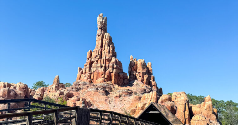 Big Thunder Mountain Railroad at Magic Kingdom in Walt Disney World on sunny day.