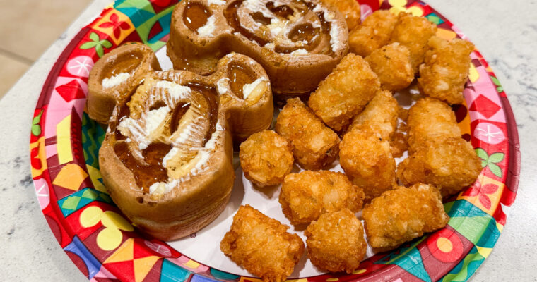 Mickey waffles with tater tots